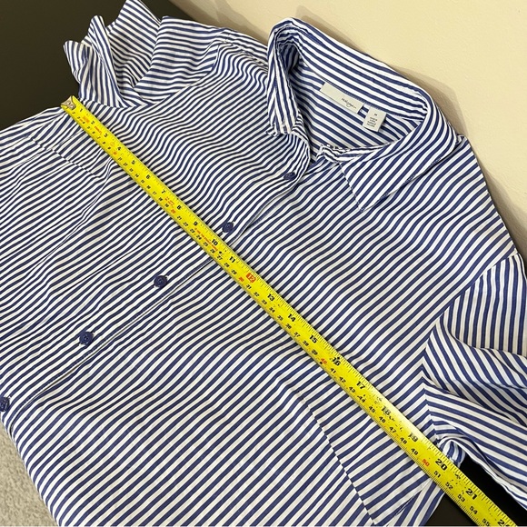 Halogen Women’s Blue and White Stripes Button Up Shirt - Picture 8 of 10